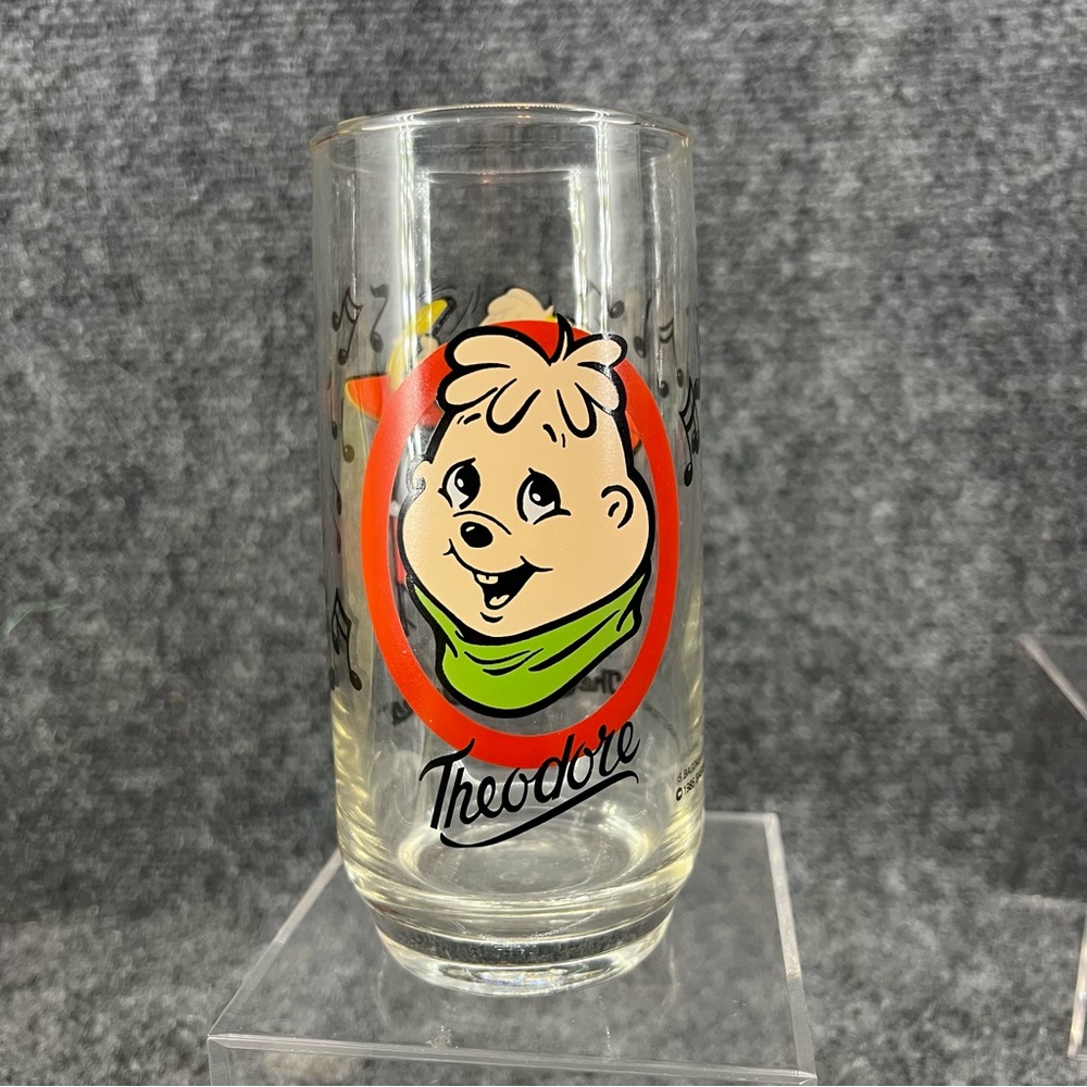 Vtg 1985 Theodore The Chipmunks Glass Cup Hardee’s Promo Bagdasarian Productions